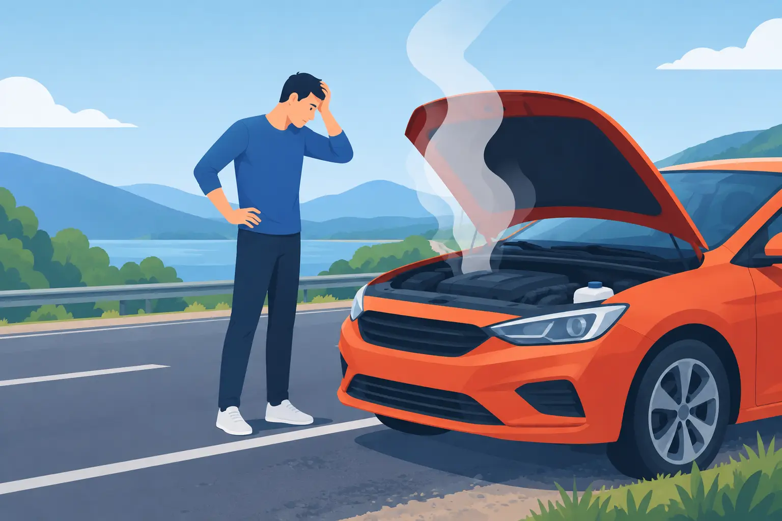 Handling an Overheated Engine on the Road