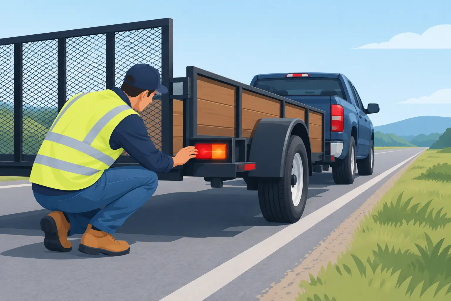 Checking Trailer Lights at the Roadside Safely