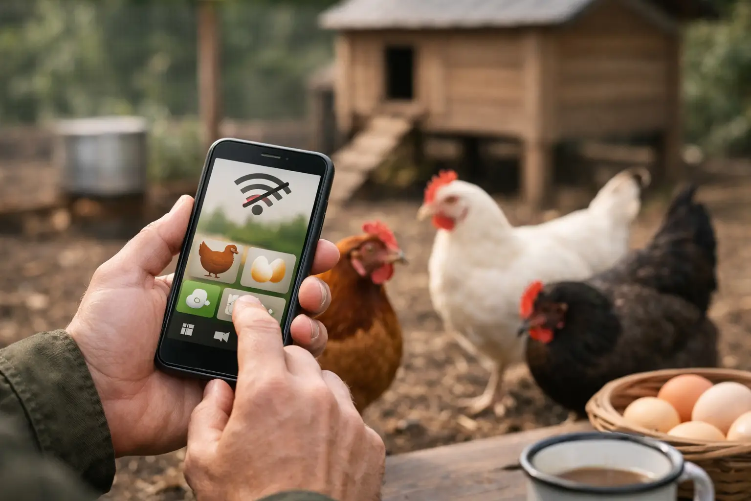 Använda hönsapp utan internet i vardagen