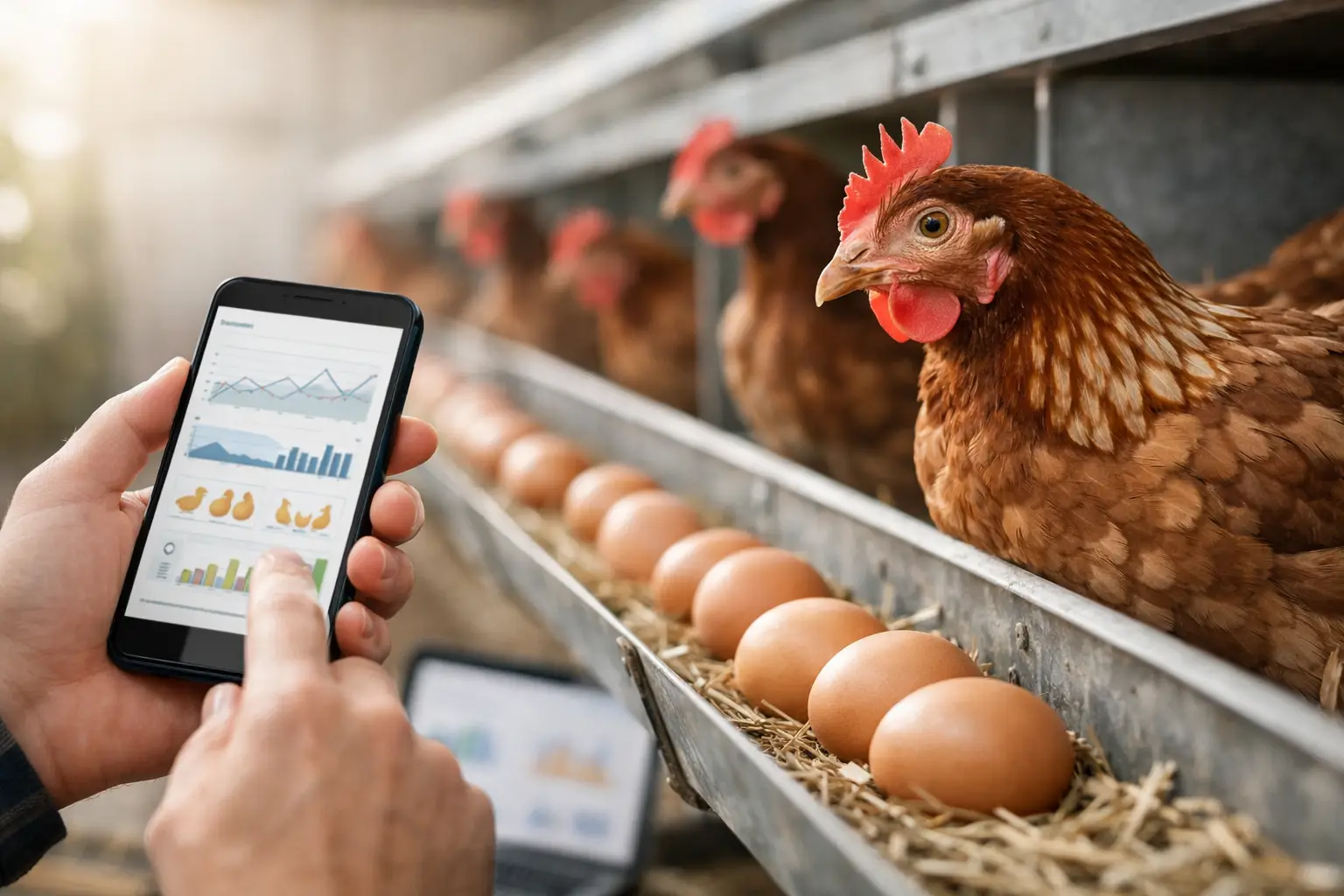 Äggproduktion höns app för bättre överblick