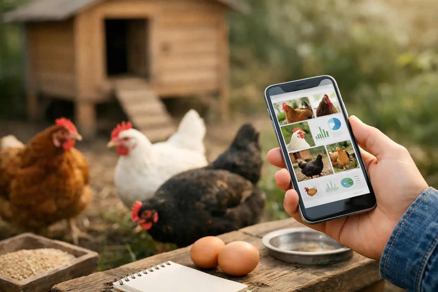 Flockadministration för hobbyhöns i app