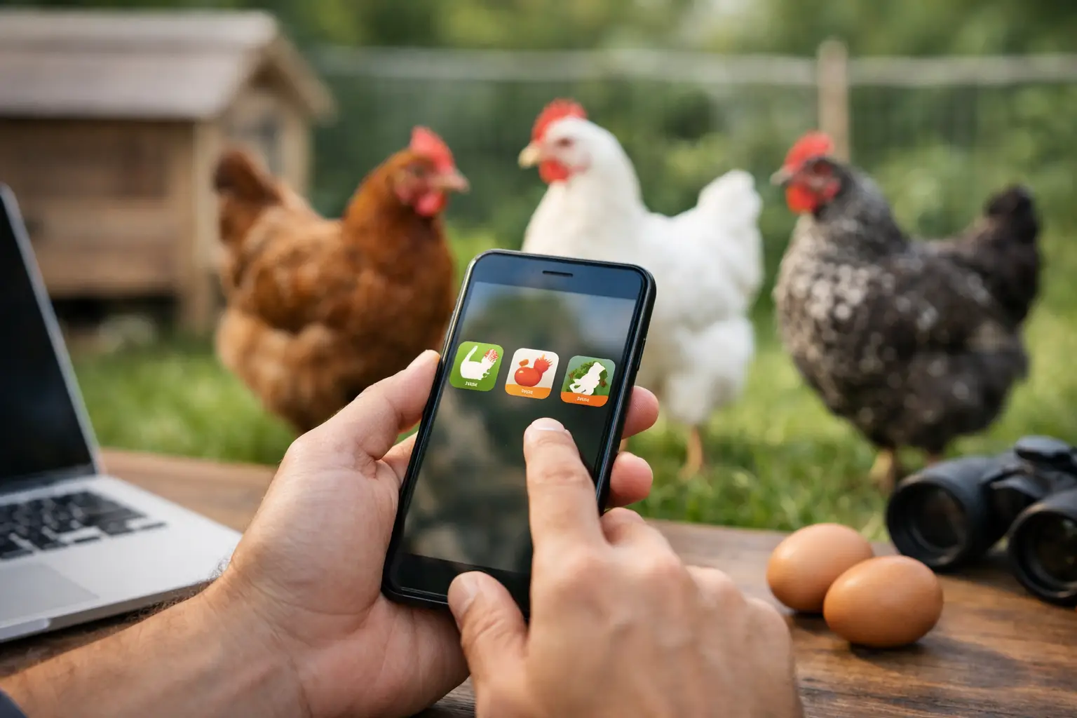 Gratis hönsapp jämförelse för hobbyflock