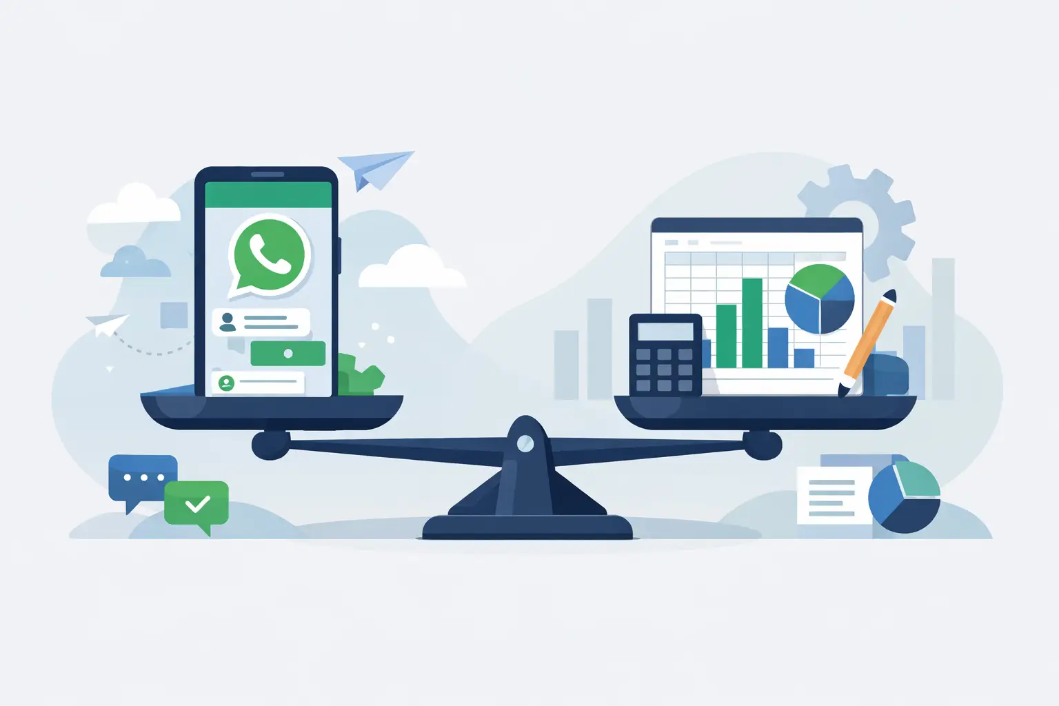 CRM WhatsApp vs planilhas: qual escala mais?