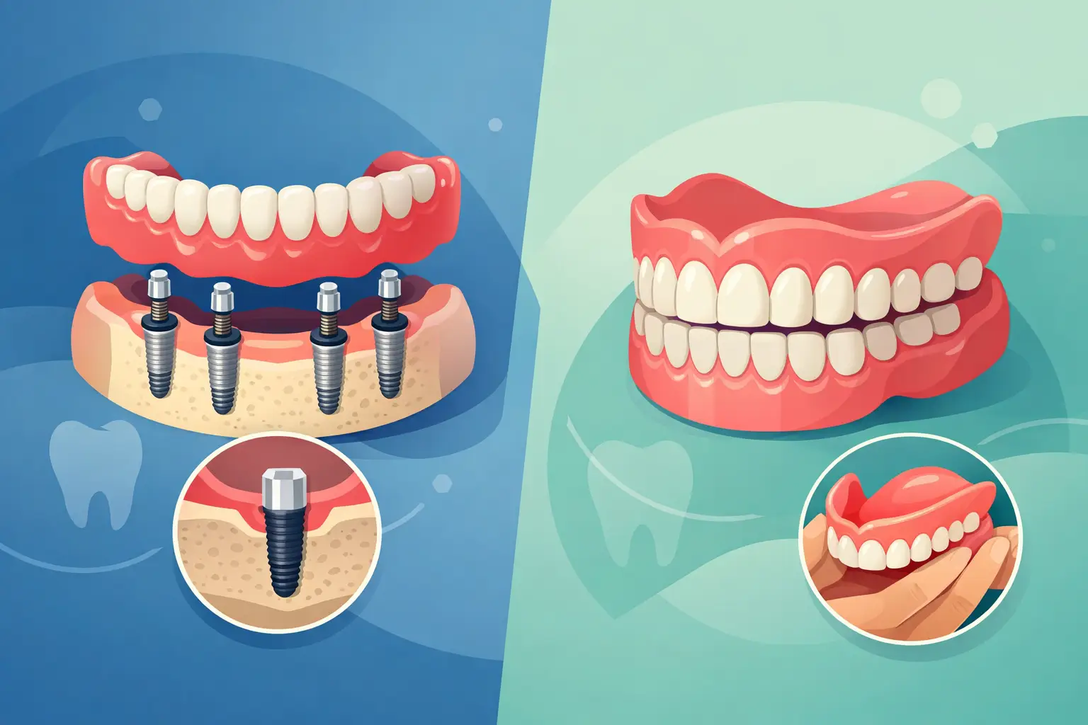 Implant Overdentures vs Traditional Dentures