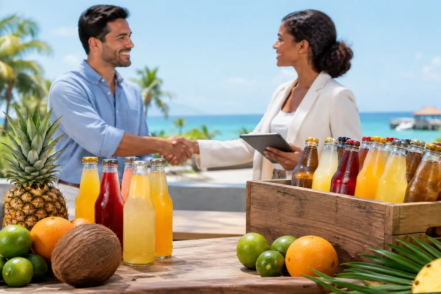Mercado caribeño de bebidas: compra con escala
