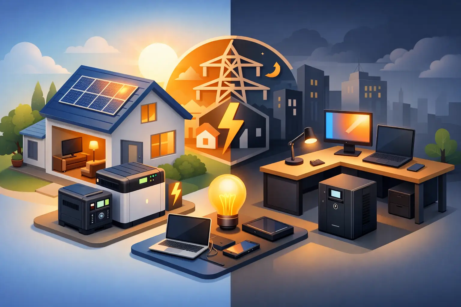 Battery Backup for Power Cuts at Home and Work