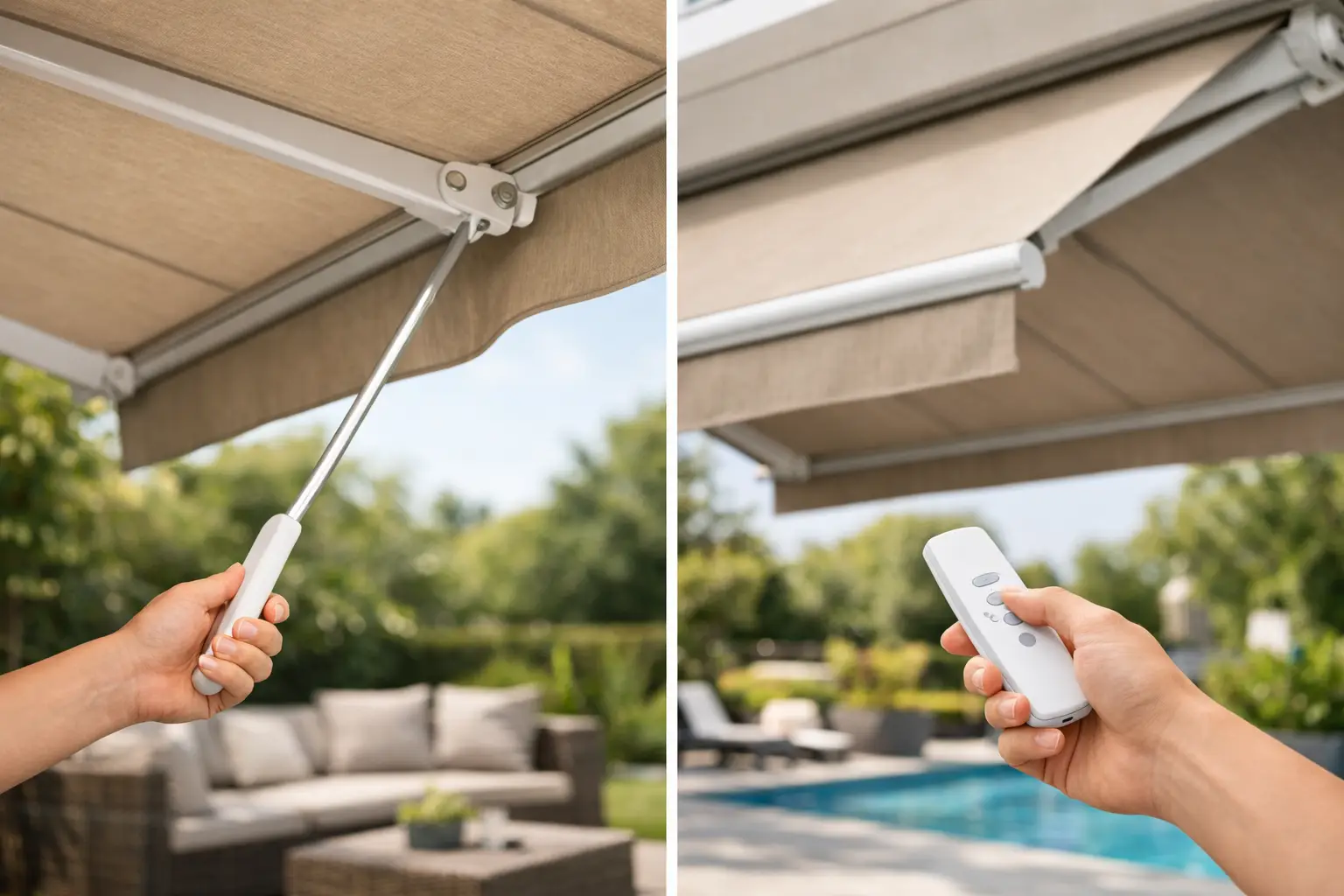 Manual vs motorized awnings: wat past beter?