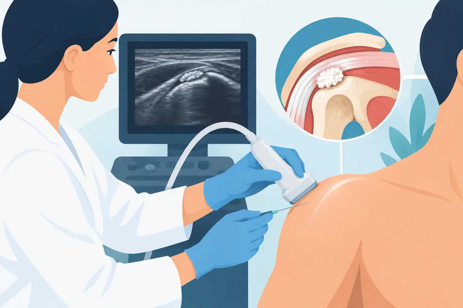 Ultrasound-guided lavage for shoulder calcification