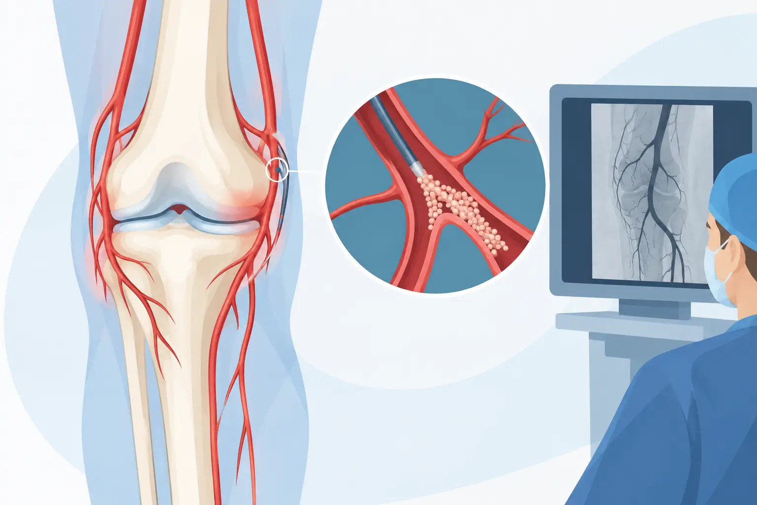 Genicular artery embolization for knee osteoarthritis