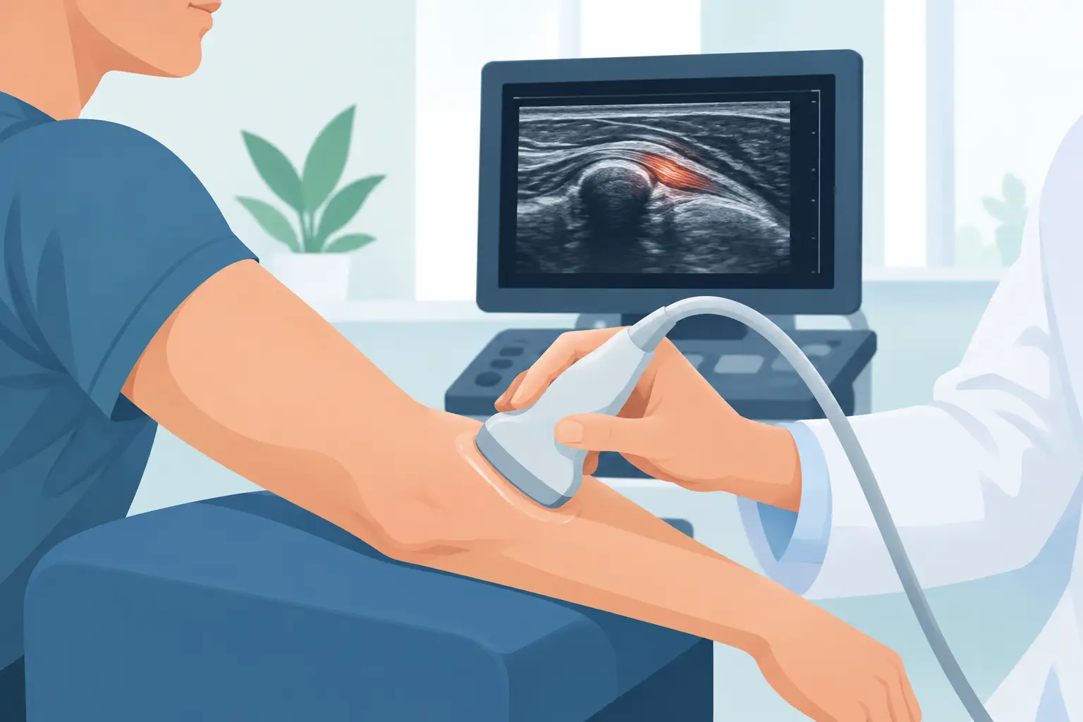 Ultrasound-guided treatment of tennis elbow