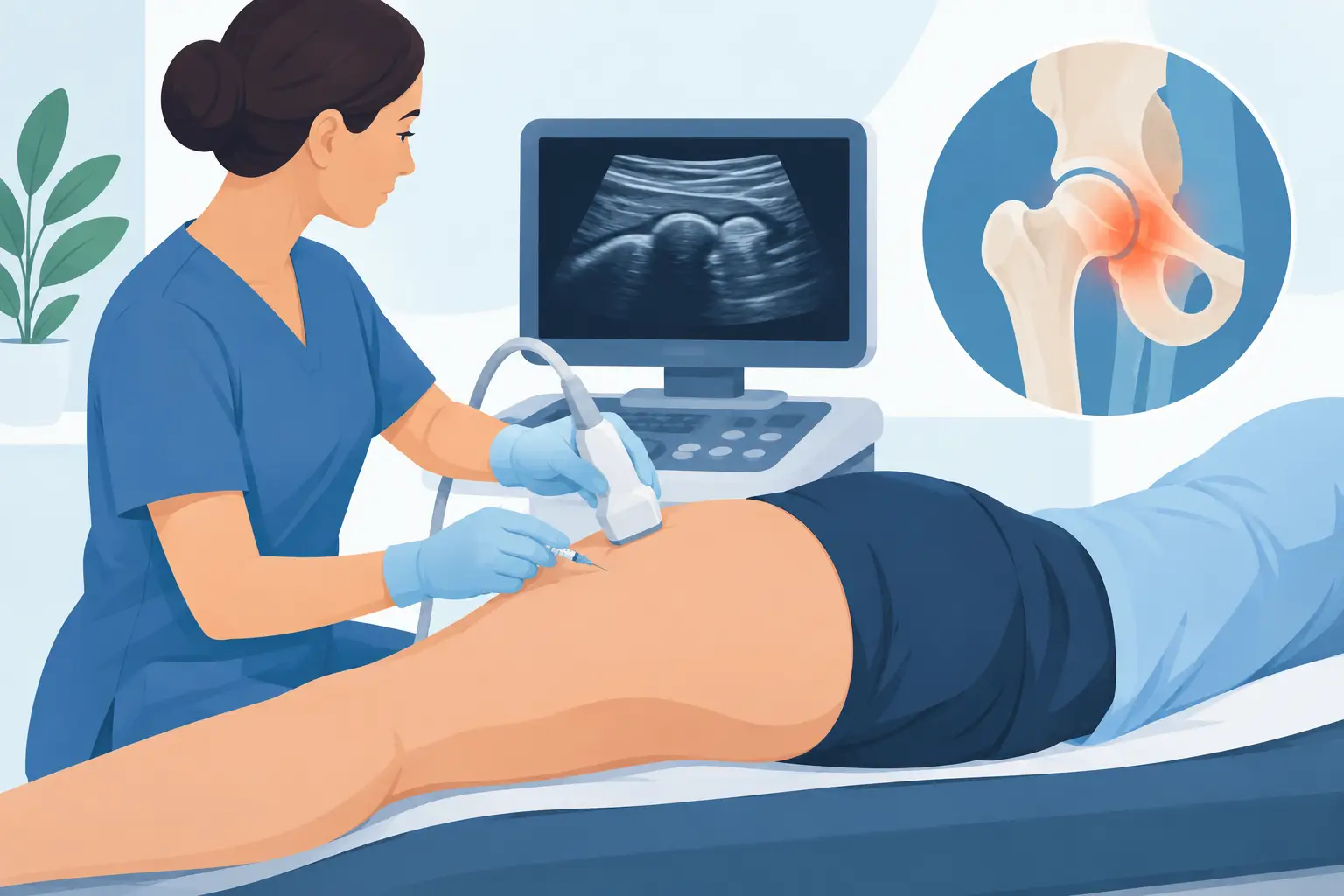 Ultrasound-guided treatment of hip pain