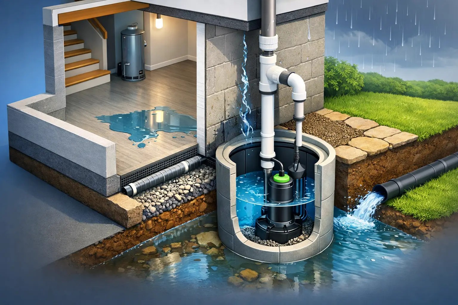 Basement Waterproofing Sump Pump System Guide