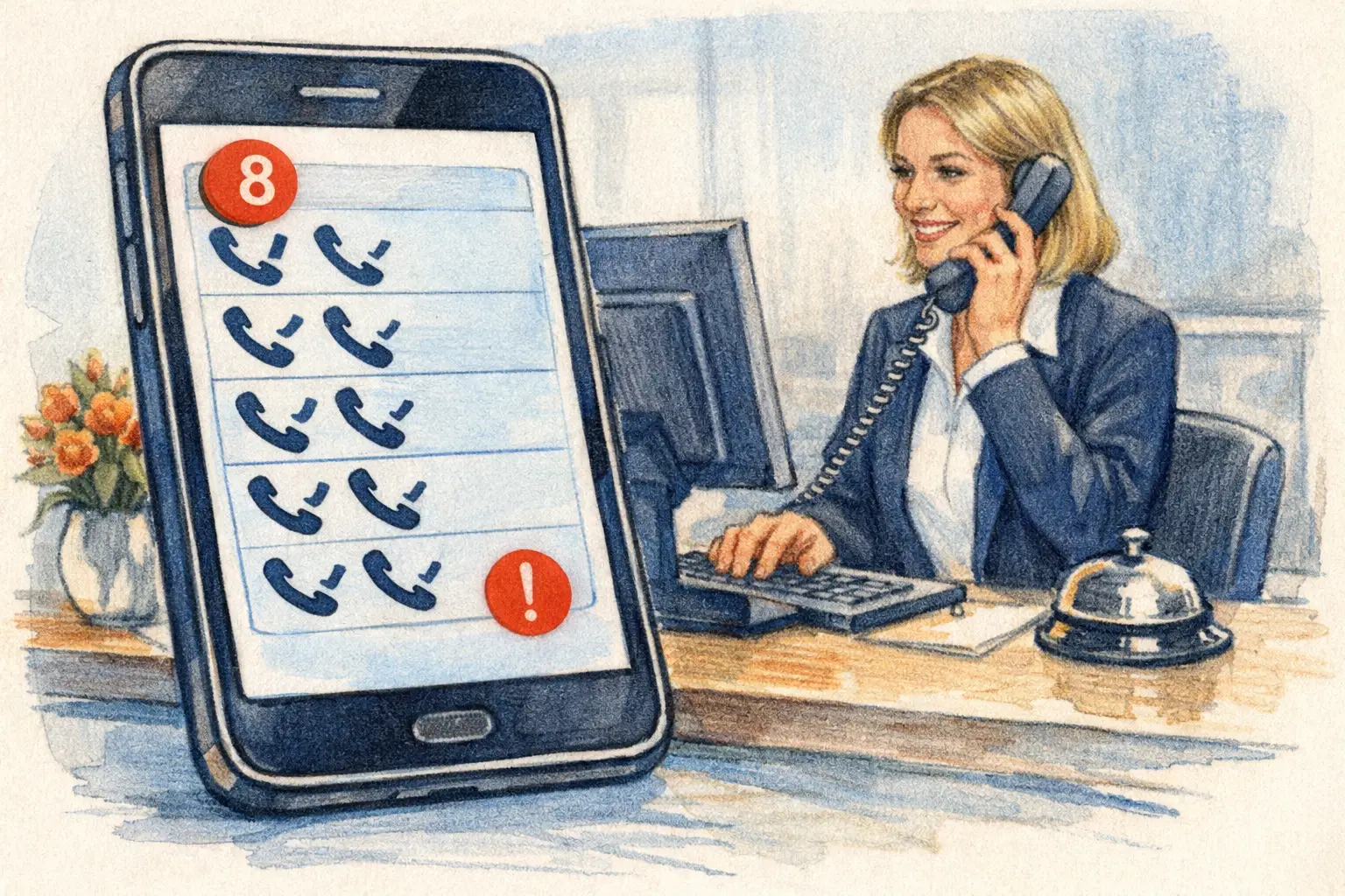 Telefonbot gegenüber menschlicher Rezeption