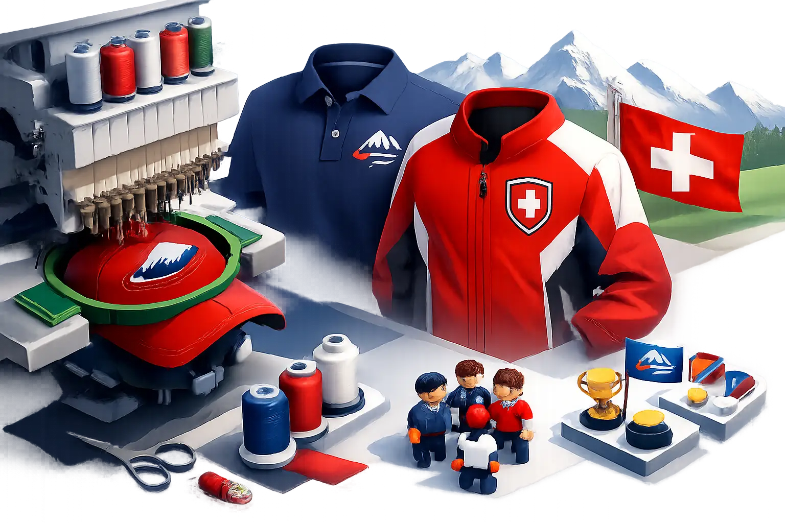 Logo sticken lassen Schweiz für starke Teams
