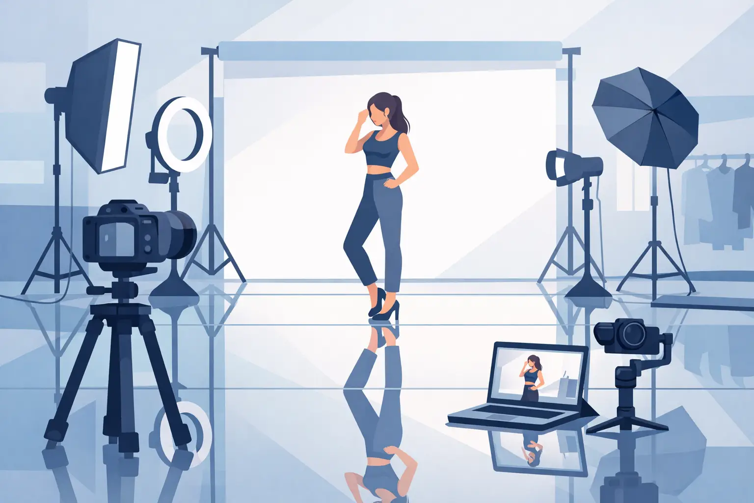 Mirror Floor Studio Rental for Better Shoots