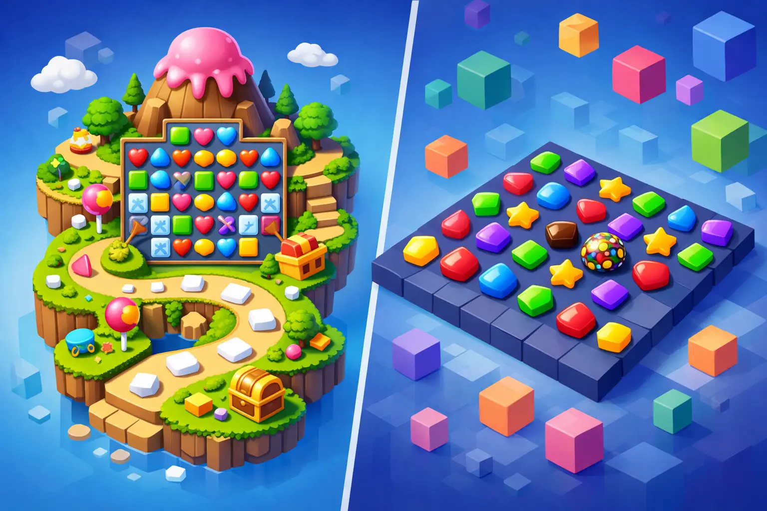 Handcrafted Levels vs Random Boards in Match-3 Games