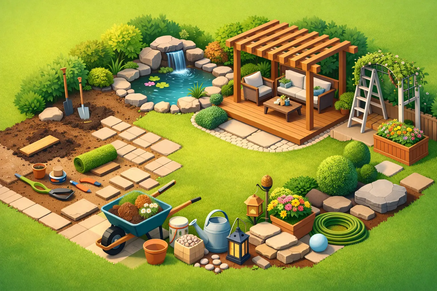 How to Decorate Garden Steadily