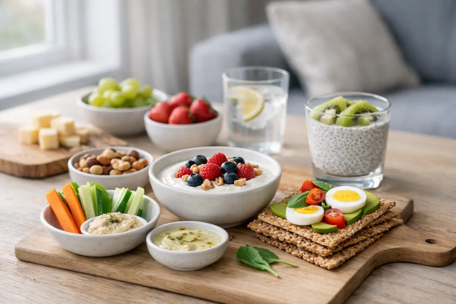 Sunne snacks som metter mellom måltidene