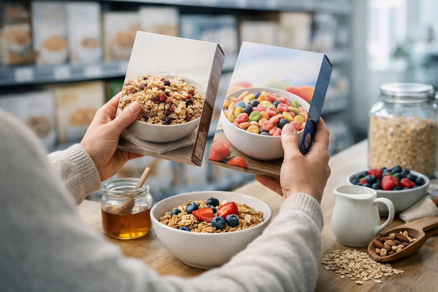Hvordan velge sunn frokostblanding i butikken