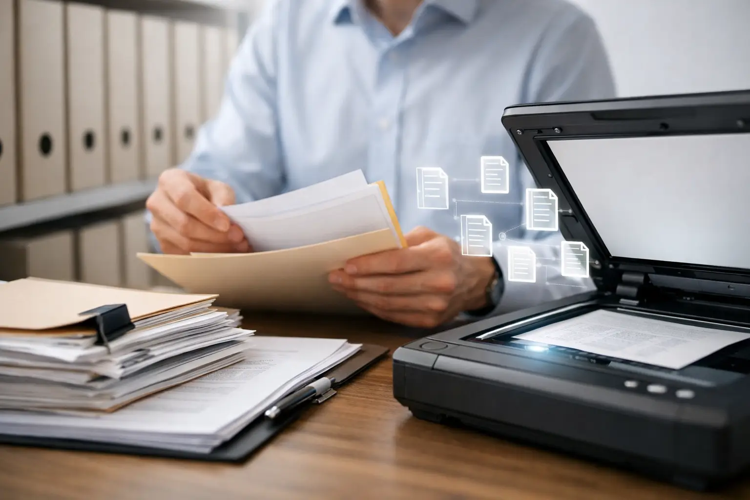 Guarda, gestão e digitalização de documentos