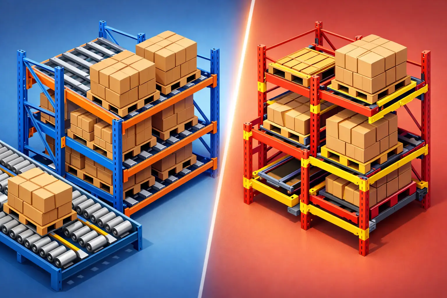 Pallet Flow Versus Pushback Racking Compared
