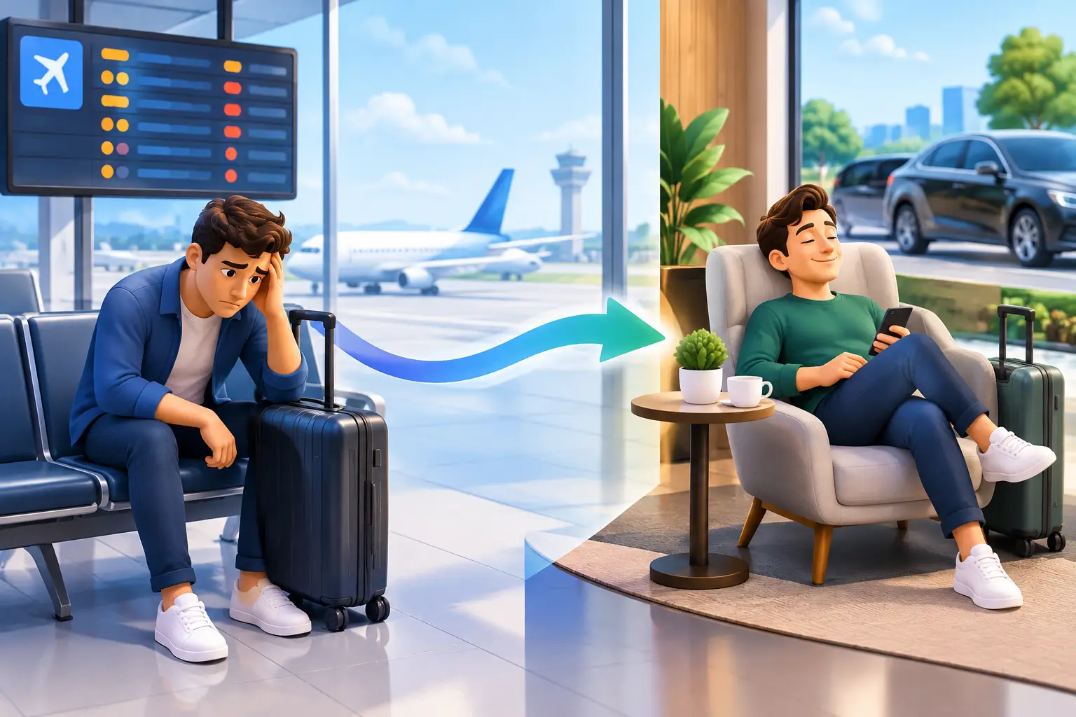 Airport Delay Recovery Without Ground Travel Stress