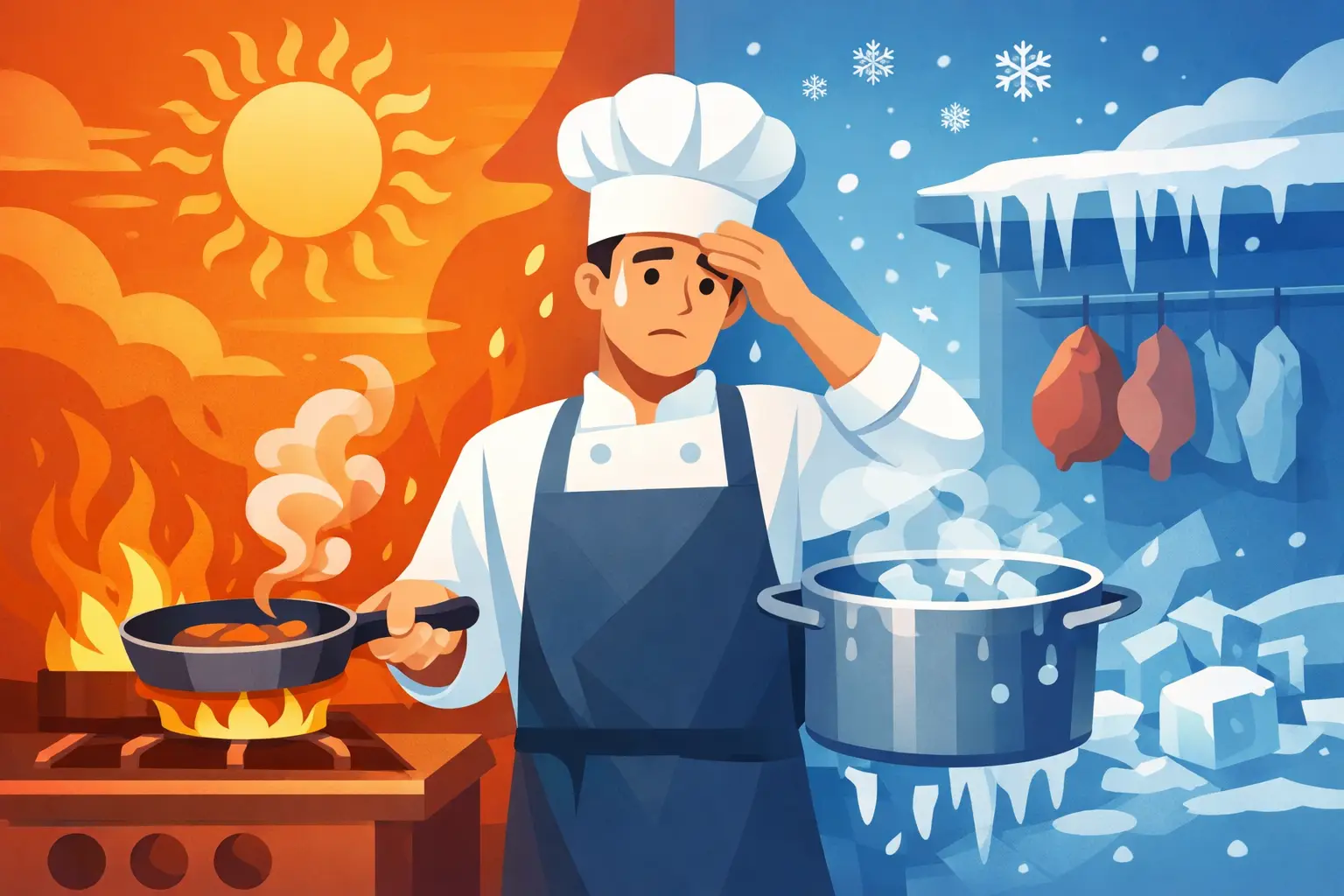 Cozinheiro e insalubridade por choque térmico