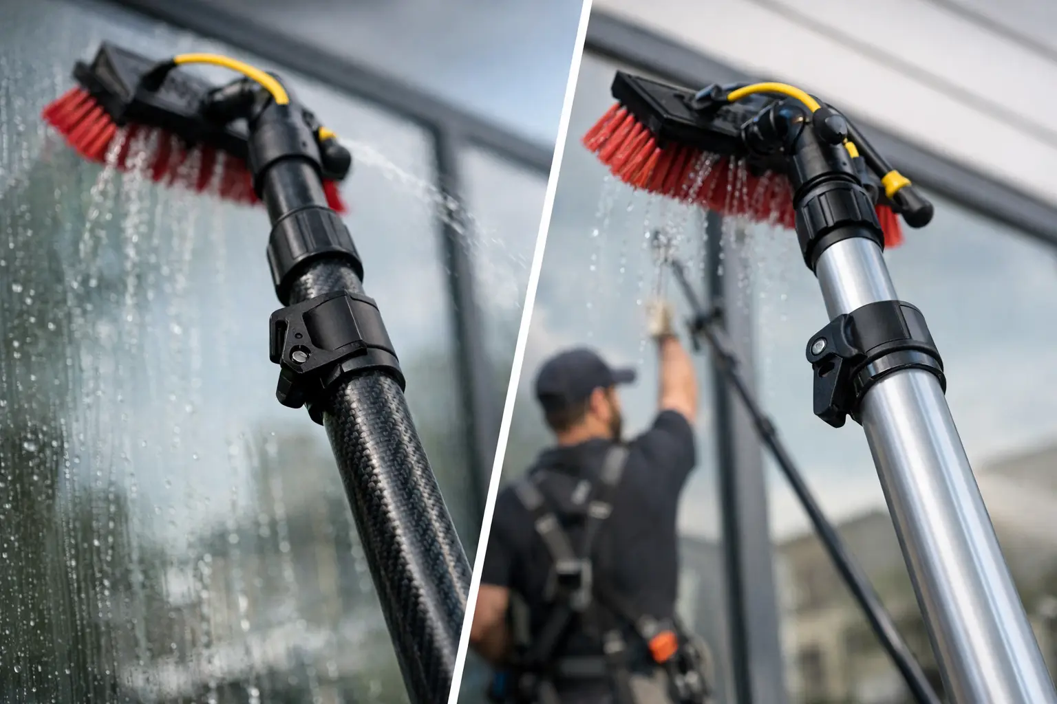 Pértiga de carbono o aluminio: cuál elegir Limpieza Cristales