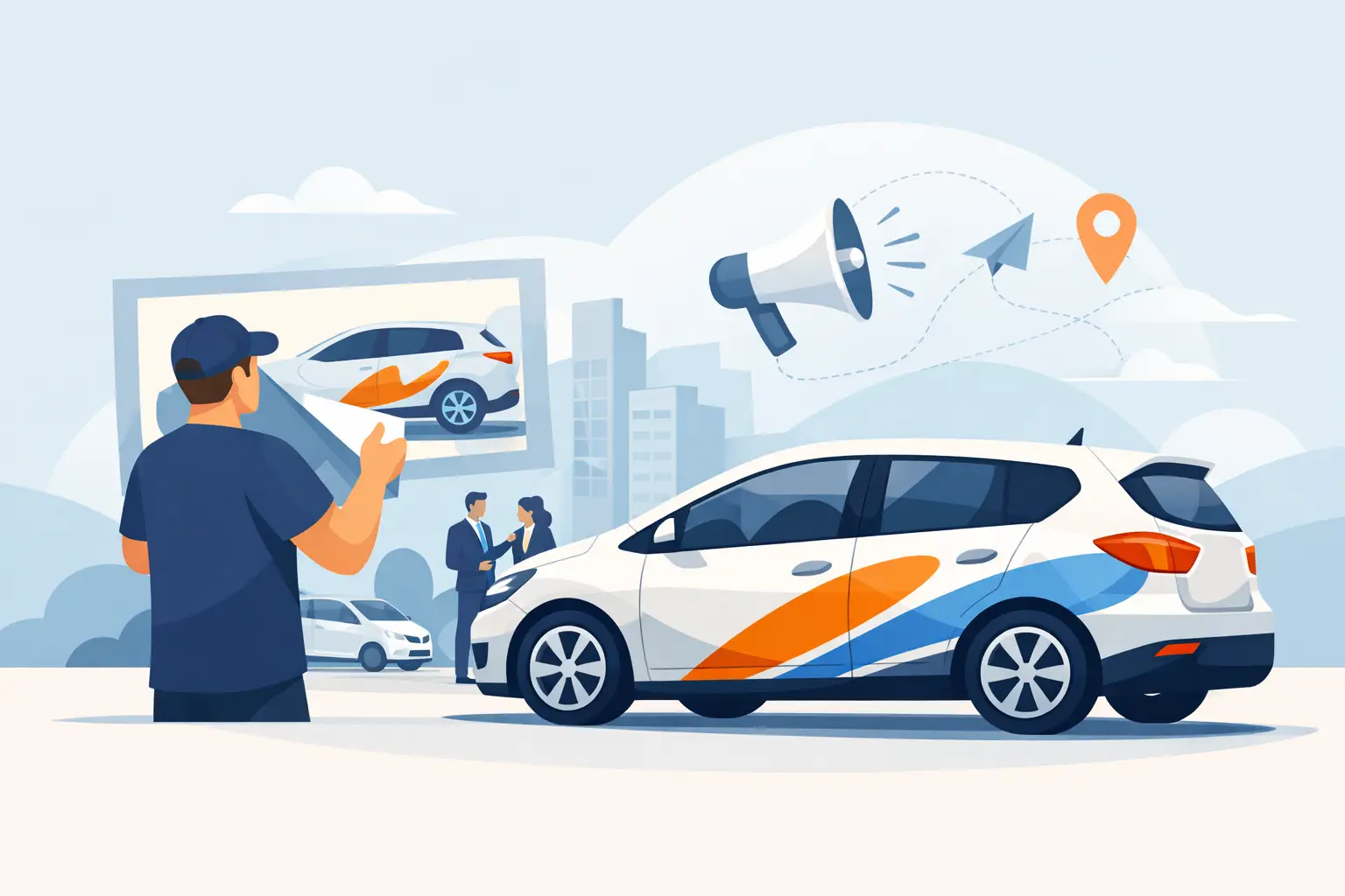 Autocollant publicitaire voiture entreprise
