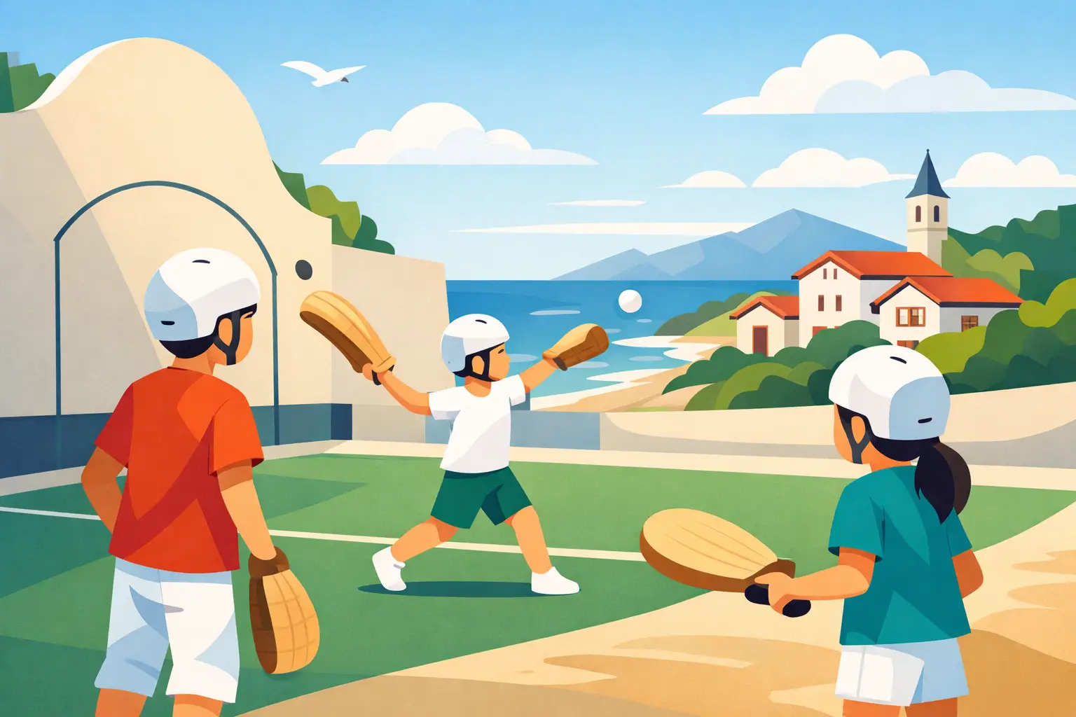 Initiation pelote basque enfants à Bidart