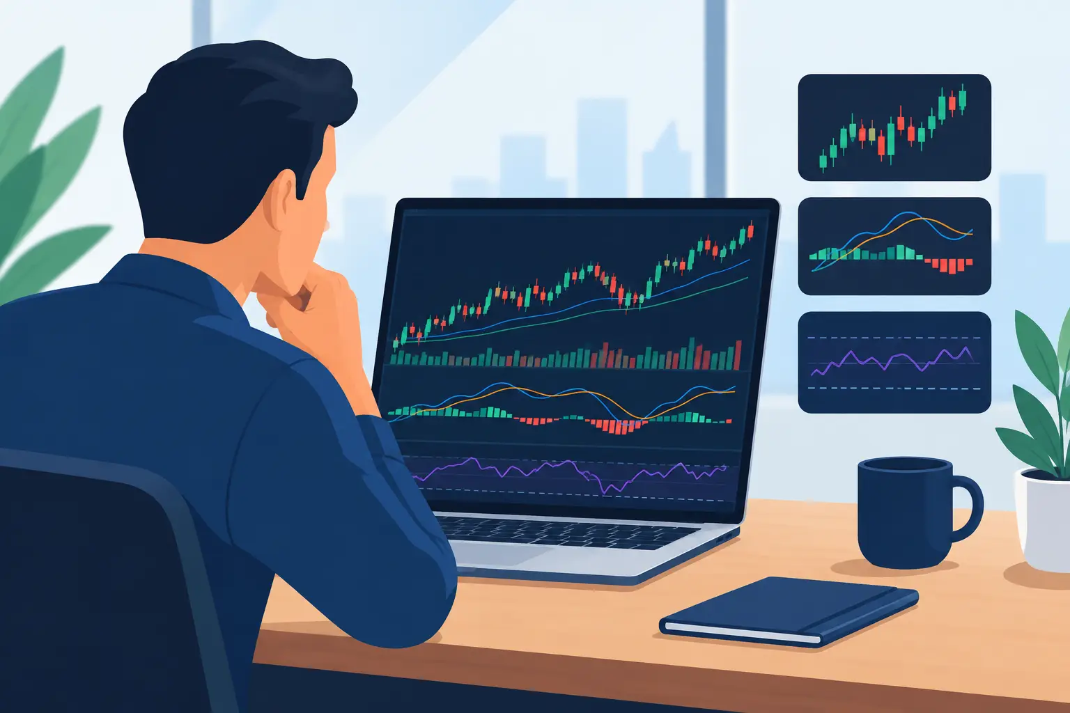 Imagem de destaque: Indicadores técnicos em ações: como ler sinais