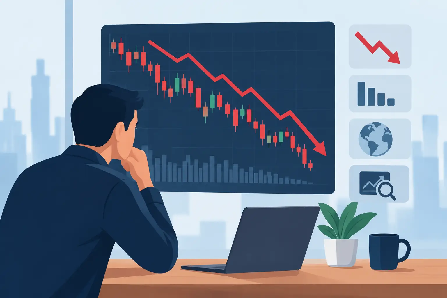 Imagem de destaque: Por que ações caem e como ler os sinais do mercado