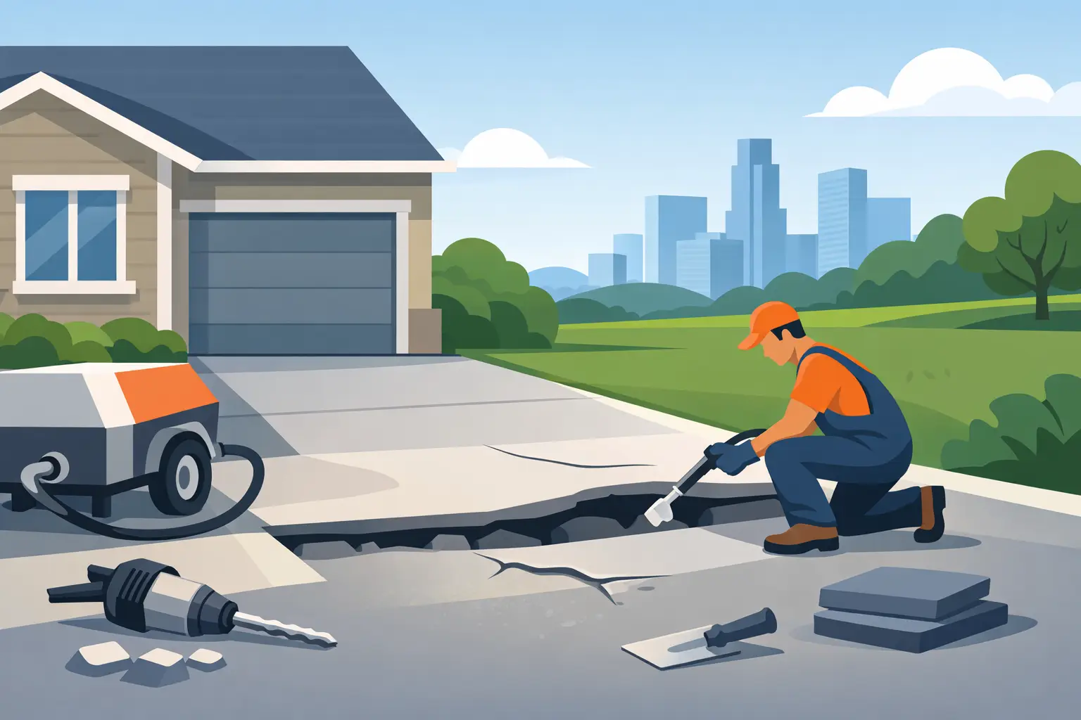 Sunken Driveway Repair Omaha Homeowners Need illustration