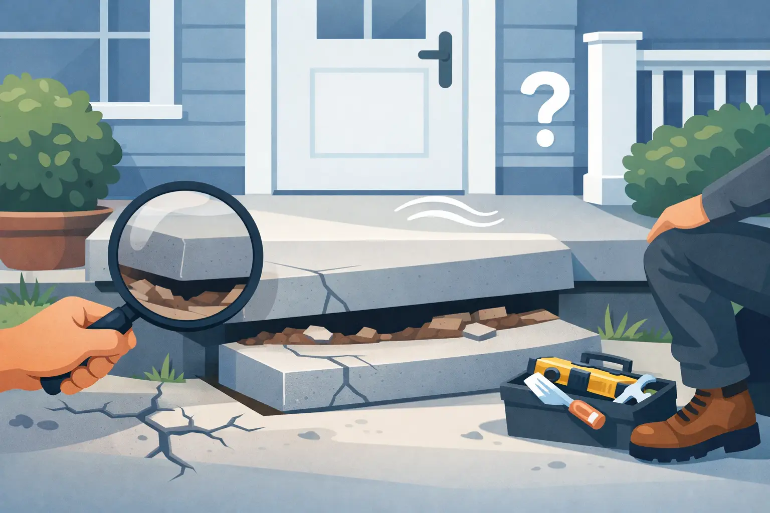 Front Porch Step Sinking: What to Do illustration