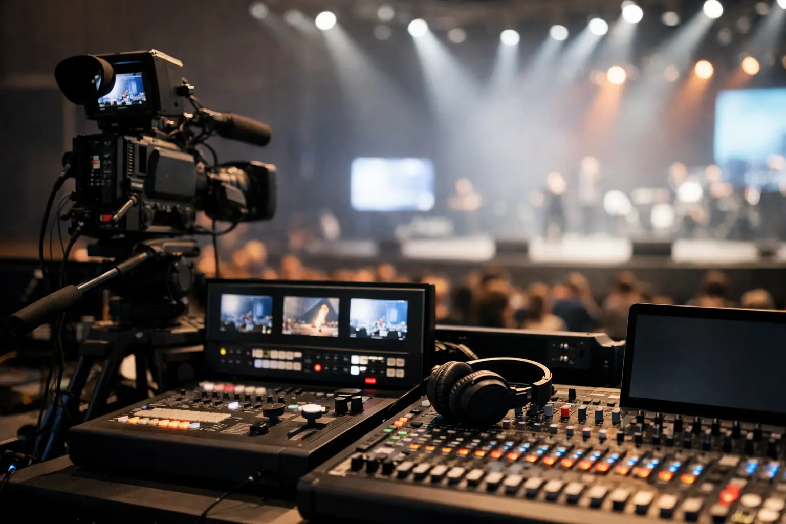 Estrutura de áudio e vídeo para eventos