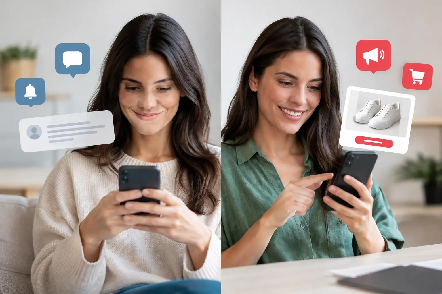Mensagens utilitárias versus promocionais