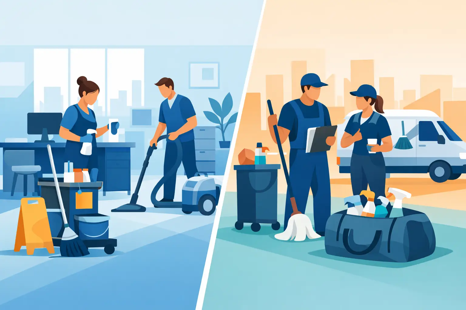 In House vs Contract Cleaning for Businesses