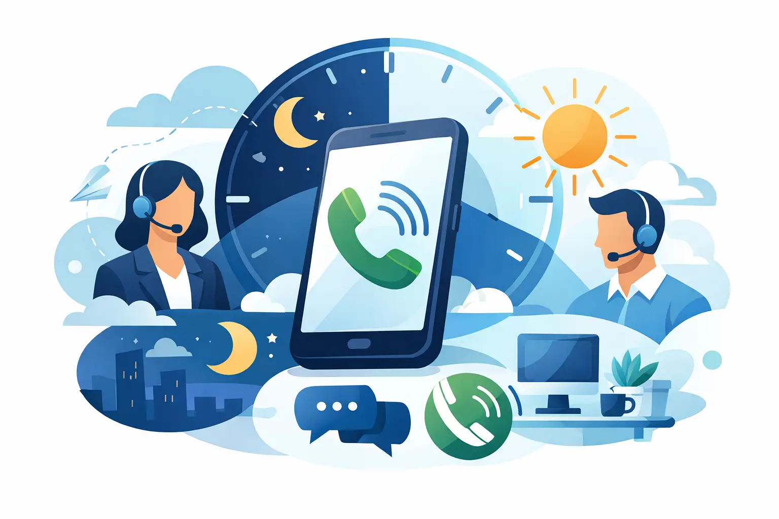 Telefonische Erreichbarkeit rund um die Uhr