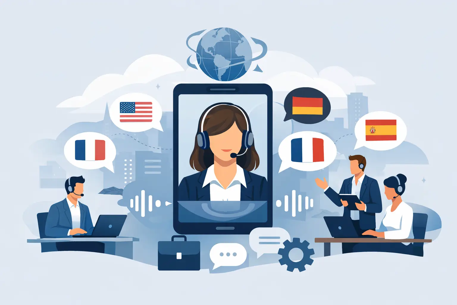 Mehrsprachige Voice Agents für Firmen