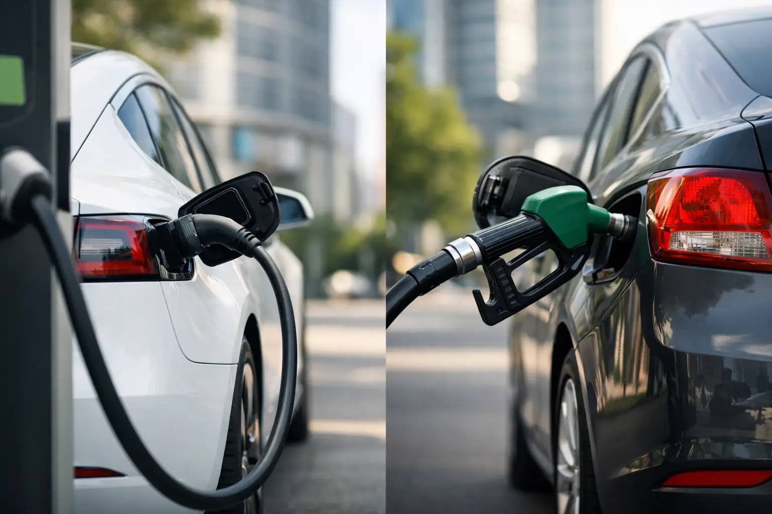 Carro elétrico vs gasolina na cidade