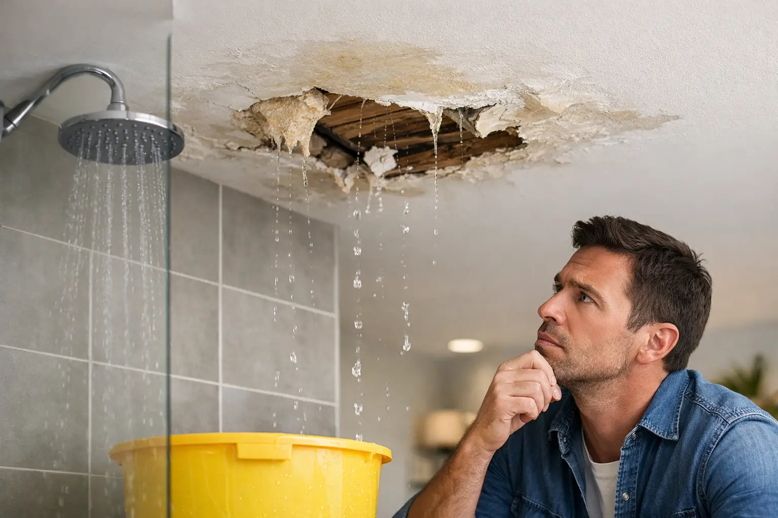 Shower Leak Ceiling Below? What to Do First