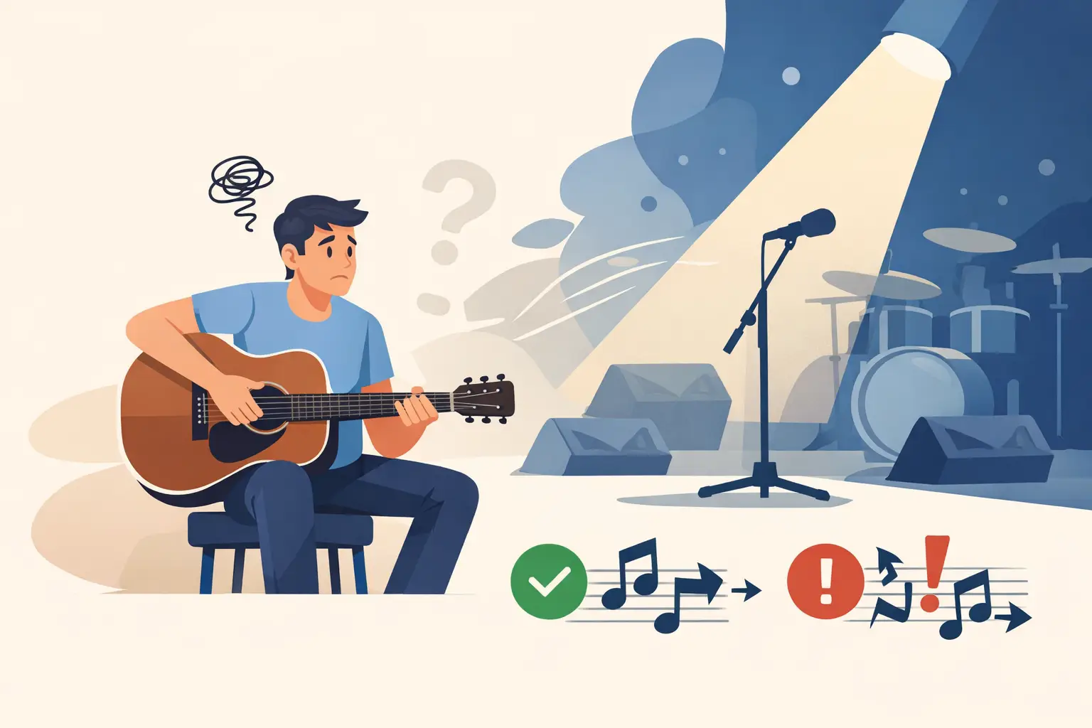 Perché sbaglio sempre le entrate alla chitarra?