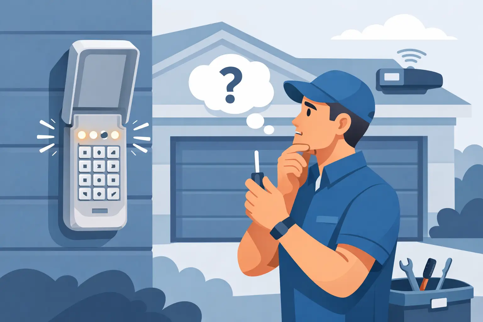 Why Is Garage Door Keypad Blinking? Fix It