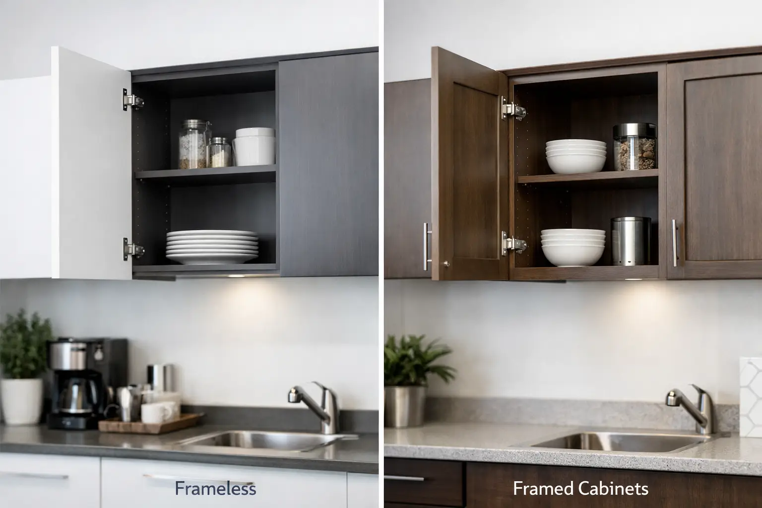 Frameless vs Framed Commercial Cabinets
