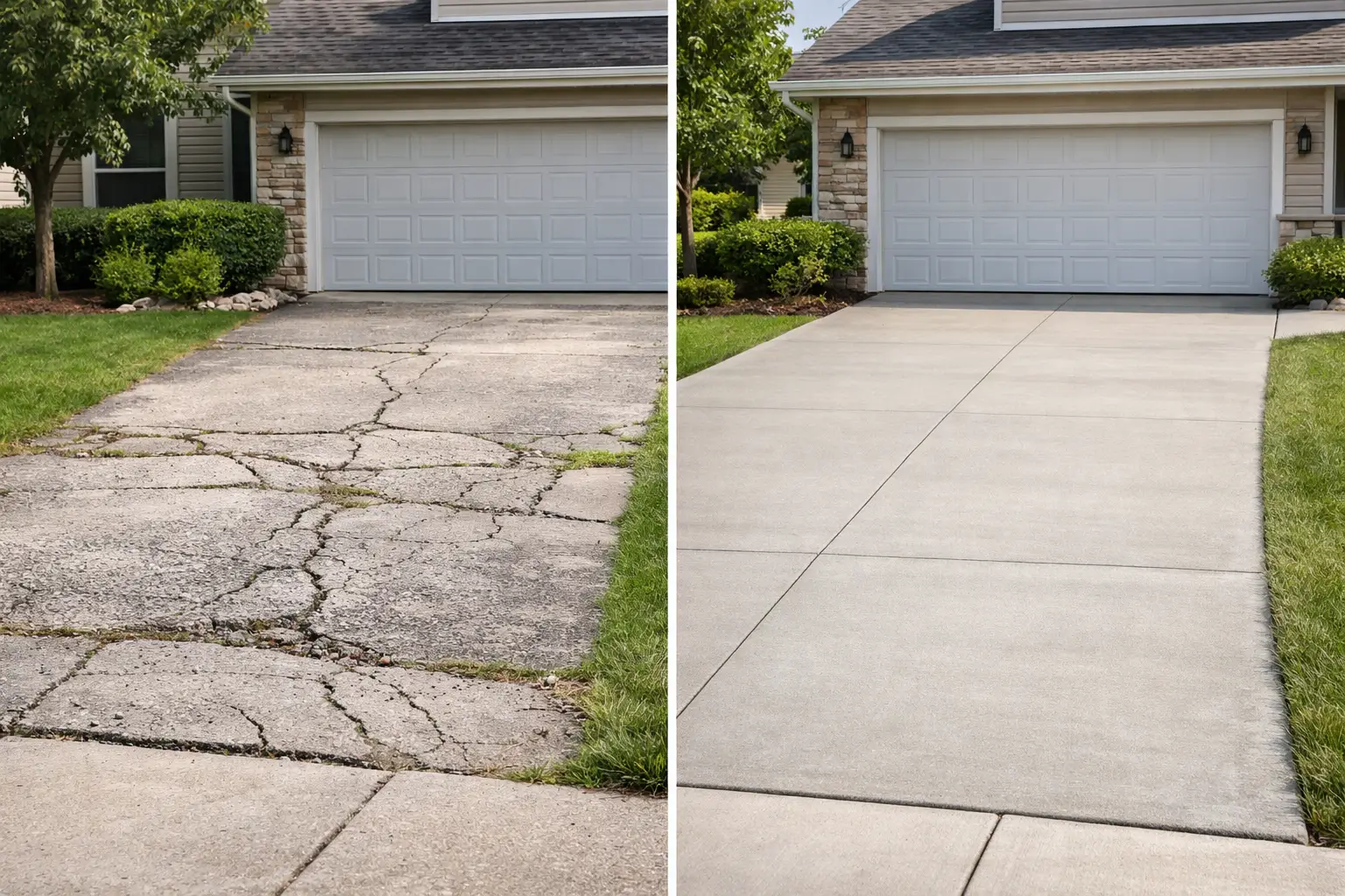 Driveway Replacement Before and After Results