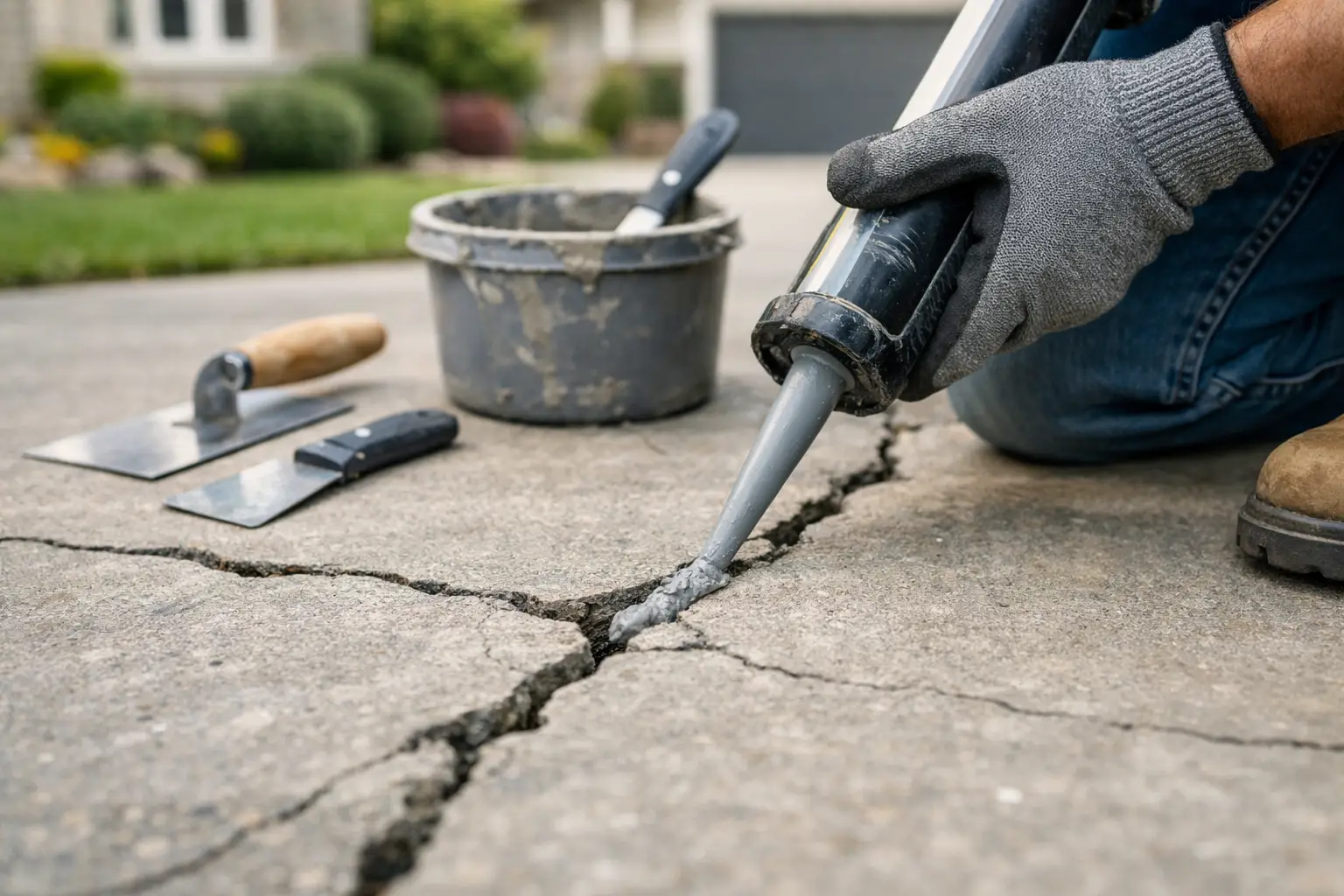 How to Repair Cracked Driveway Concrete Right