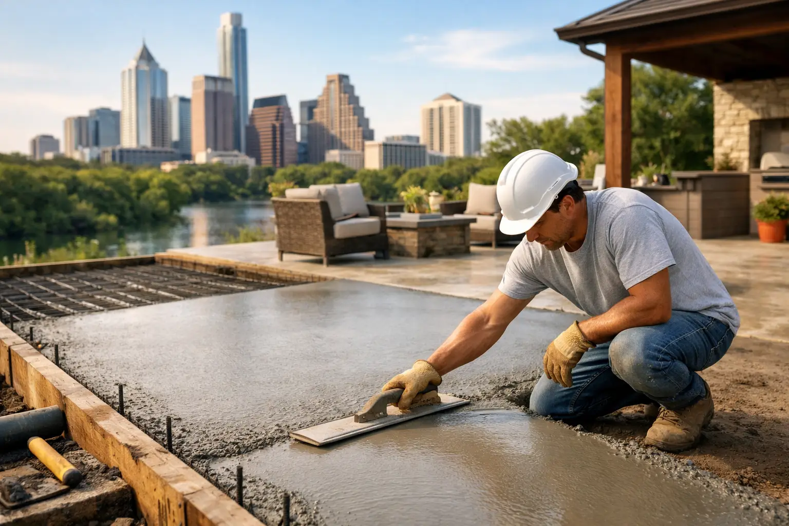 How Concrete Patio Contractors Build for Austin
