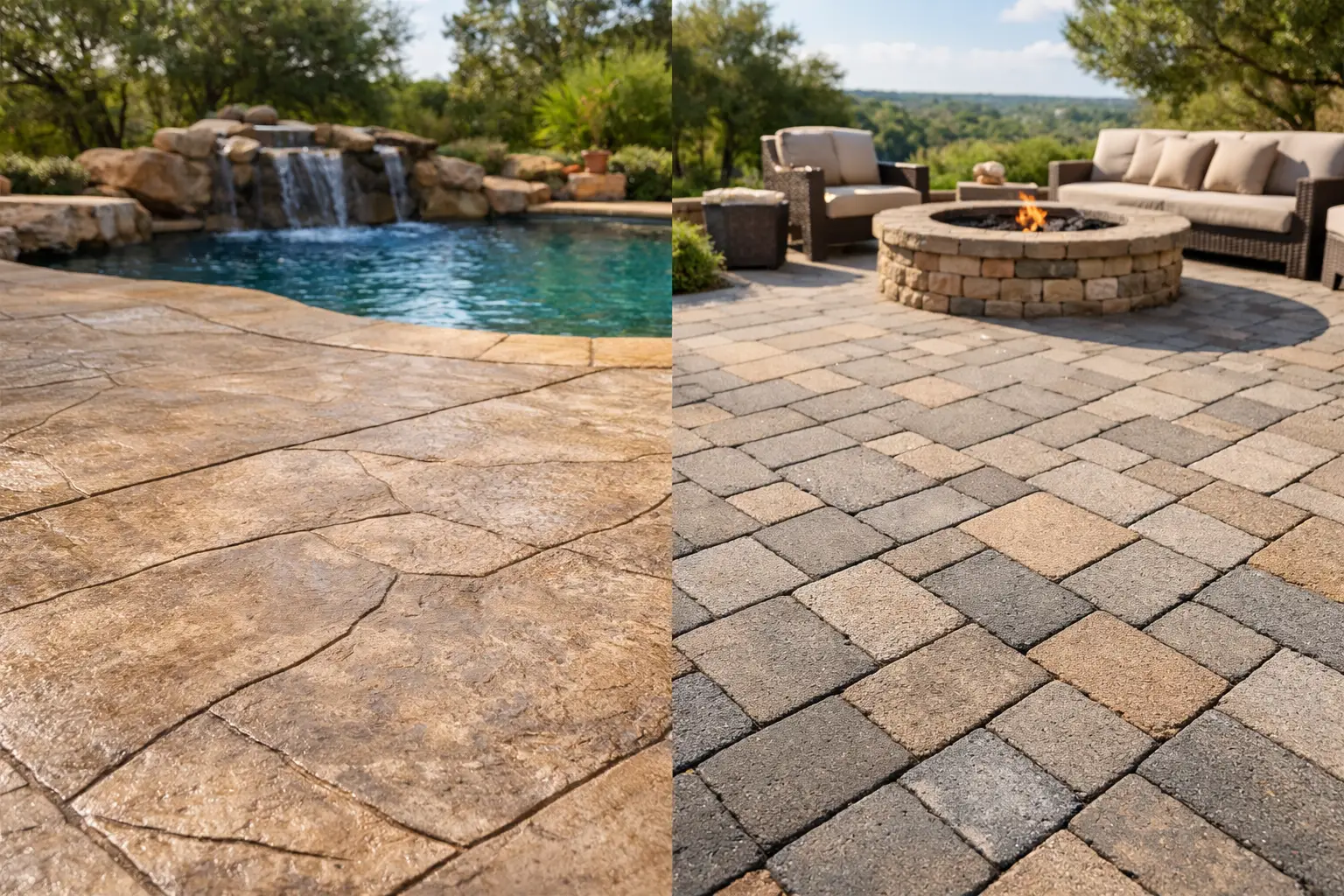 Stamped Concrete vs Pavers in Austin
