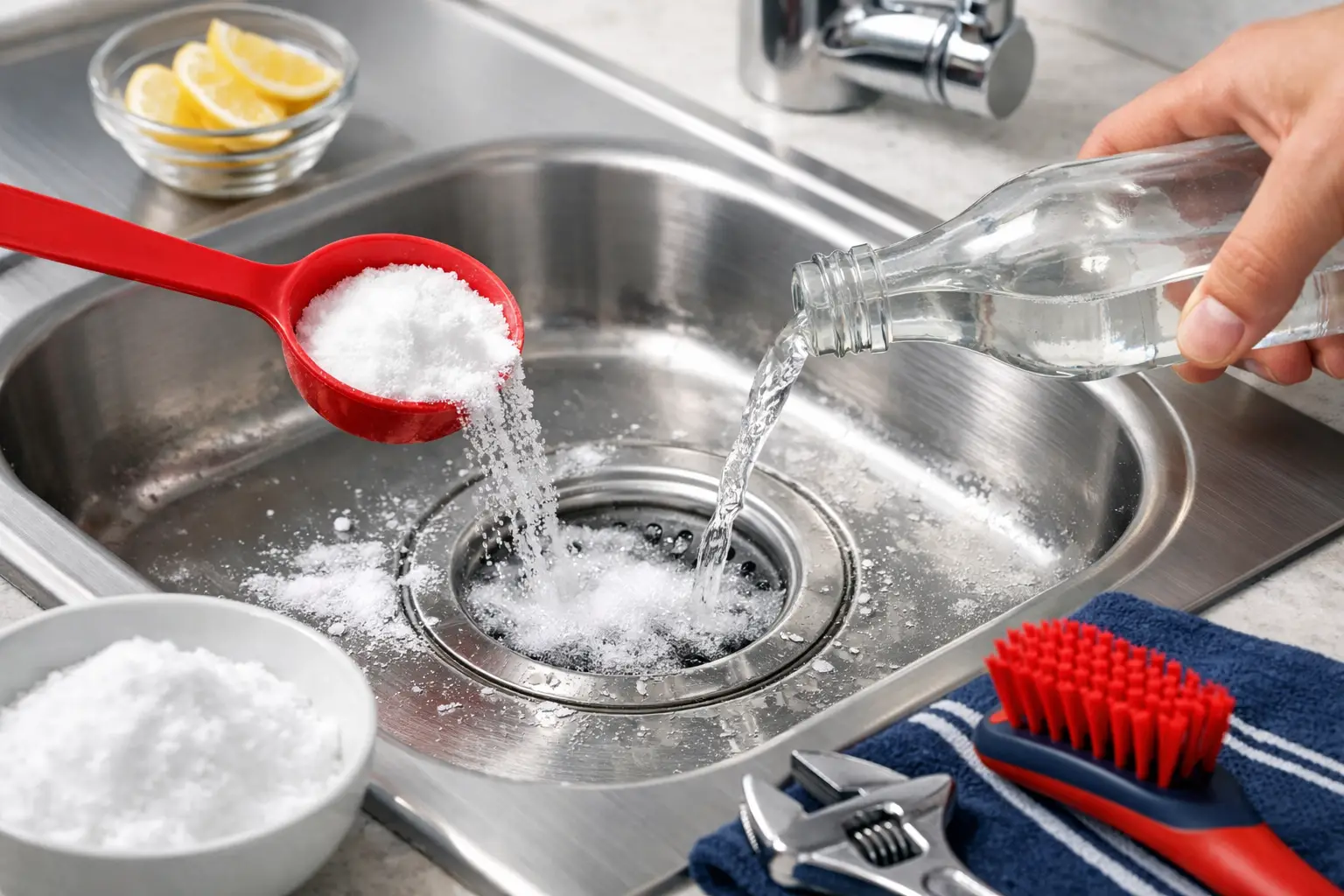How to Clean a Drain With Baking Soda Safely
