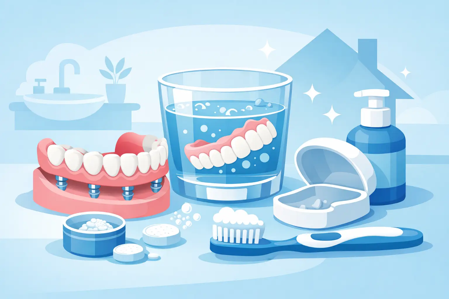 How to Clean Implant Dentures at Home Safely